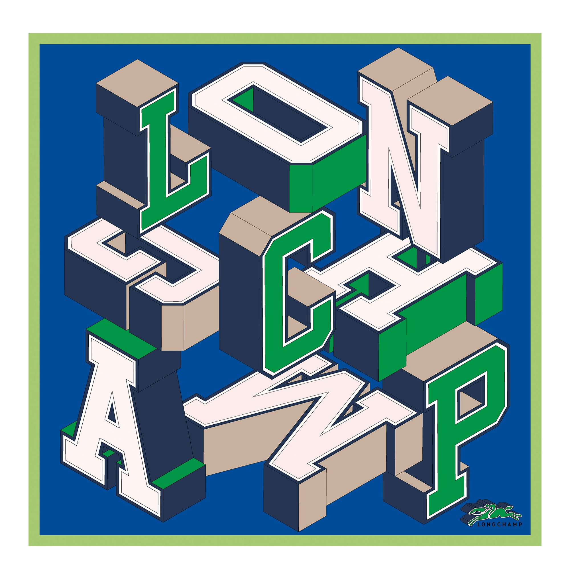 Longchamp University Seidenschal 70